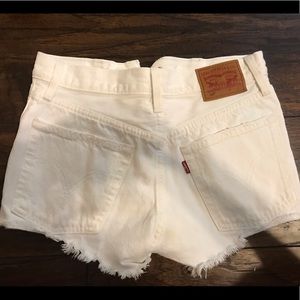 White Levi Denim Shorts